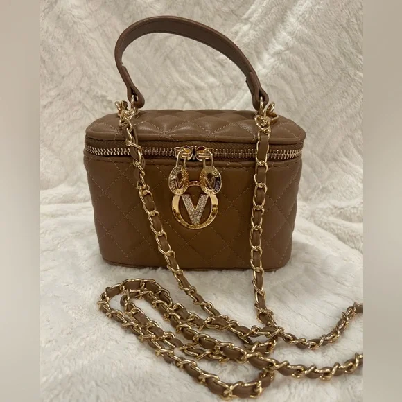 Valentino Orlandi Brown and Gold Mini Bag with Chain Strap NWOT - Picture 4 of 5